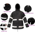 thumbnail image 2 of Rain Suits for Men Women Waterproof Reflective Rain Coat and Bib Pants for Safety Heavy Duty Rain Gear Fishing（Black, S）, 2 of 7