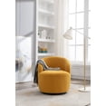 thumbnail image 3 of 360° Swivel Barrel Chair with Black Round Swivel Base, Teddy Fabric Accent Armchair for Living Rooms Dining Rooms Bedrooms,  Yellow, 3 of 9