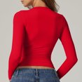 thumbnail image 4 of AherBiu Going out Tops for Women Long Sleeve Slim Fitted Crewneck Basic Layer Tops T Shirts Tees, 4 of 7