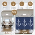 thumbnail image 5 of Nautical Anchor Privacy Window Film,Decorative Frosted Glass Window Film,Navy Blue Coastal Marine Minimalist Rope Reusable Peel and Stick Static Cling for Home Bathroom Office Glass Door 35.4"x78.7", 5 of 8
