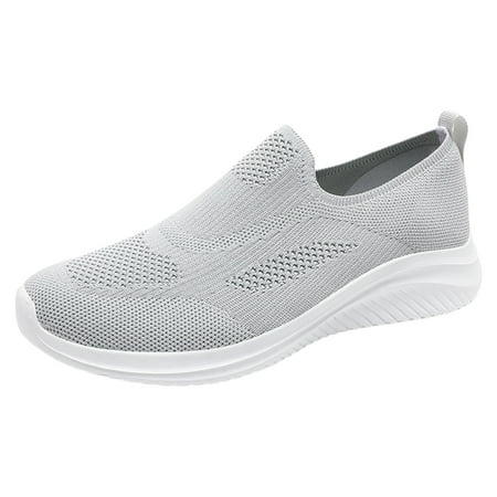 Yindaity Mens Slip On Walking Shoes Lightweight Breathable Non Slip Running Shoes Comfortable Fashion Sneakers for Men (Grey 10)