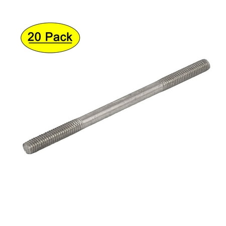 

M3x50mm 304 Stainless Steel Double End Threaded Stud Screw Bolt 20pcs