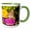 Green/White, variant on 3drose, Fall Sassafras Trees, Stephen Forbes State Park, Marion County, Il., 11oz Two-tone Blue Mug