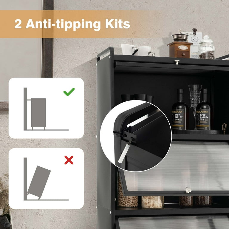 Costway 5-Tier Portable Baker's Rack, Mobile Storage Cabinet