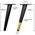 thumbnail image 4 of 4-pack svarta och guldfärgade möbelben i metall, 20 cm ersättningsben för TV-bänk, underskåp och garderob, 4 of 5