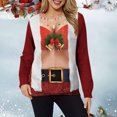 thumbnail image 1 of Qiopertar Mode Femmes Imprimé Col Rond Pull Tops Manches Longues Blouse Confortable Chandail en Molleton Offres de la Semaine Liquidation Moins de 5$ jusqu'à 90 % de Réduction, 1 of 3