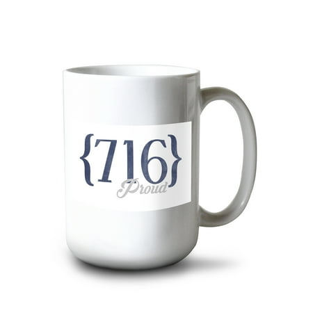 

15 fl oz Ceramic Mug Buffalo New York 716 Area Code (Blue) Dishwasher & Microwave Safe