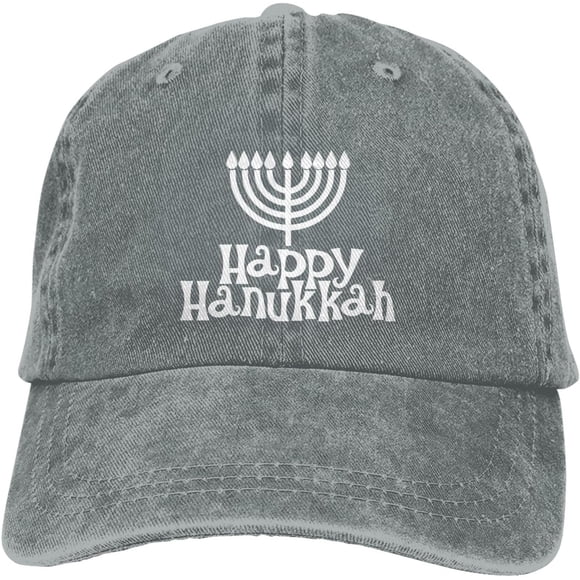 Hanukkah Jewish Funny Hat Adjustable Denim Baseball Cap Black Dad Hat Men Women