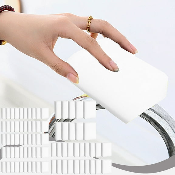 Nanoscale Sponge Wipe | Versatile Cleaning Eraser Block for Kitchen, Dishwashing, Car, Shoe, Glass & Leather | Superior Absorption | 50 Pack | White | 3.94x2.36x0.78 in