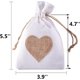 thumbnail image 3 of 40-pack 4"x6" heart-shaped burlap bags, with DIY labels, for Valentine's Day, 3 of 4