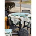 thumbnail image 5 of Outdoor Tablecloth with Umbrella Hole for Patio/Picnic/Party/Camping, Spring Flowers Waterproof Table Cloth Square Cover Washable, White Magnolia Blossom Botanical Blue Green (54"x 54"), 5 of 8