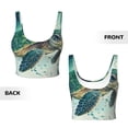 thumbnail image 6 of Goofa Watercolor Turtle1 Printed Sports Bras for Women, High Impact Running Bra Workout Crop Tank Tops Longline Sports Bra Push up-, 6 of 9