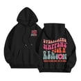 thumbnail image 7 of NinXxx Women's Letter Print Hoodie Long Sleeve with Pockets Black L, 7 of 7