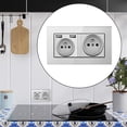 thumbnail image 4 of Wall Outlet,2.1A USB Wall Outlet Charger 16A socket,receptacle Plug Electrical USB Outlet port,Charging Power Outlet with USB Ports panel,French Electrical Sockets Dual USB Charger Gray perfecl Toma de pared, 4 of 8