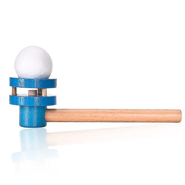 Juegos de madera flotantes Bolas de soplador de tubos de soplado de equilibrio para niños pequeños (azul)