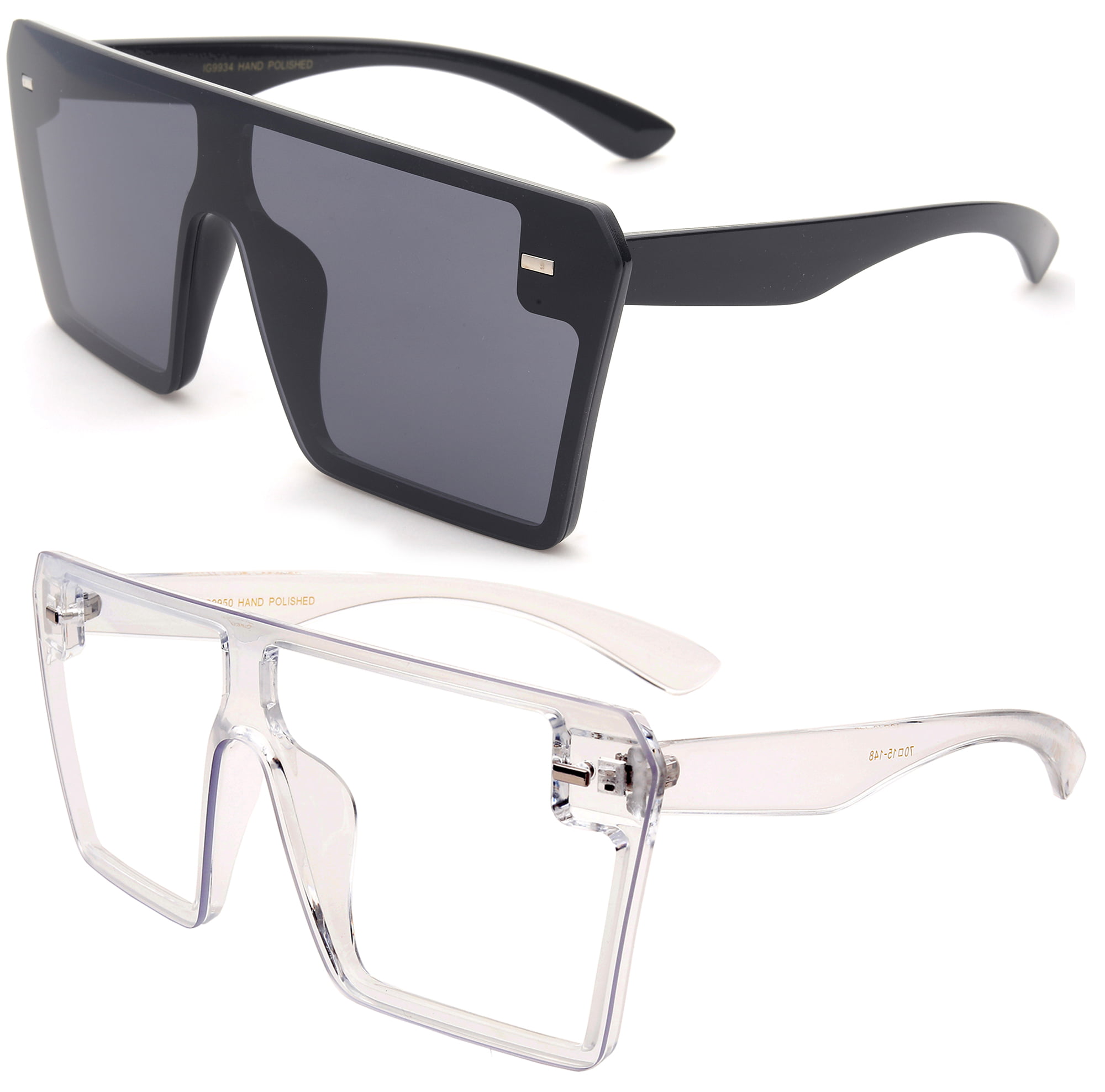 1 2 or 3 Pair Retro Square Frame Sunglasses Men Women Flat Top Suepr Dark UV400 