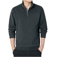 thumbnail image 3 of PAIWINDS Men's Quarter Zip Pullover Sweaters Classic Casual Slim Fit Sweaters, 3 of 5