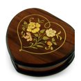thumbnail image 1 of Exclusive Wood Tone Heart Shaped Floral Inlay Music Jewelry Box - Rock of Ages (Ma'oz Tzur) - Jewish Version, 1 of 2