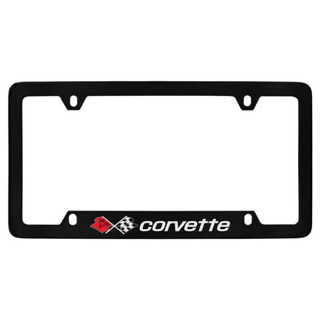- Chevrolet Corvette C3 Black Coated Metal Bottom Engraved License Plate Frame