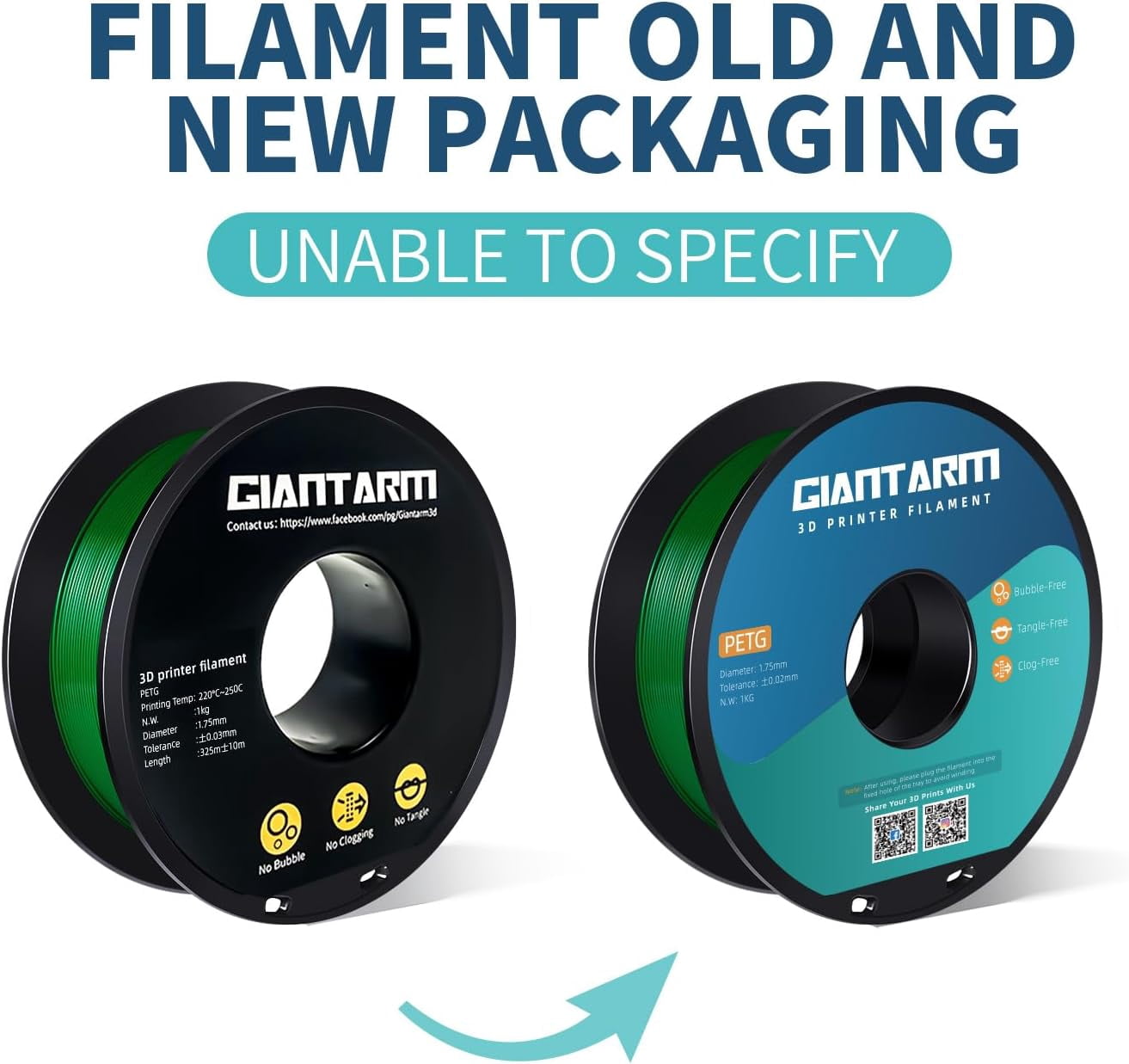 PETG Filament 1.75, Green PETG Filament 1.75mm 1kg(2.2lb), Toughness Enhanced, Dimensional Accuracy +/-0.02mm, Vacuum Package