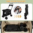 thumbnail image 6 of 4-Wheel Folding Pet Stroller for Small Dogs and Cats, Pet Rolling Carrier with Storage Bag, Breathable Mesh & 2 Safety Leashes, 6 of 9