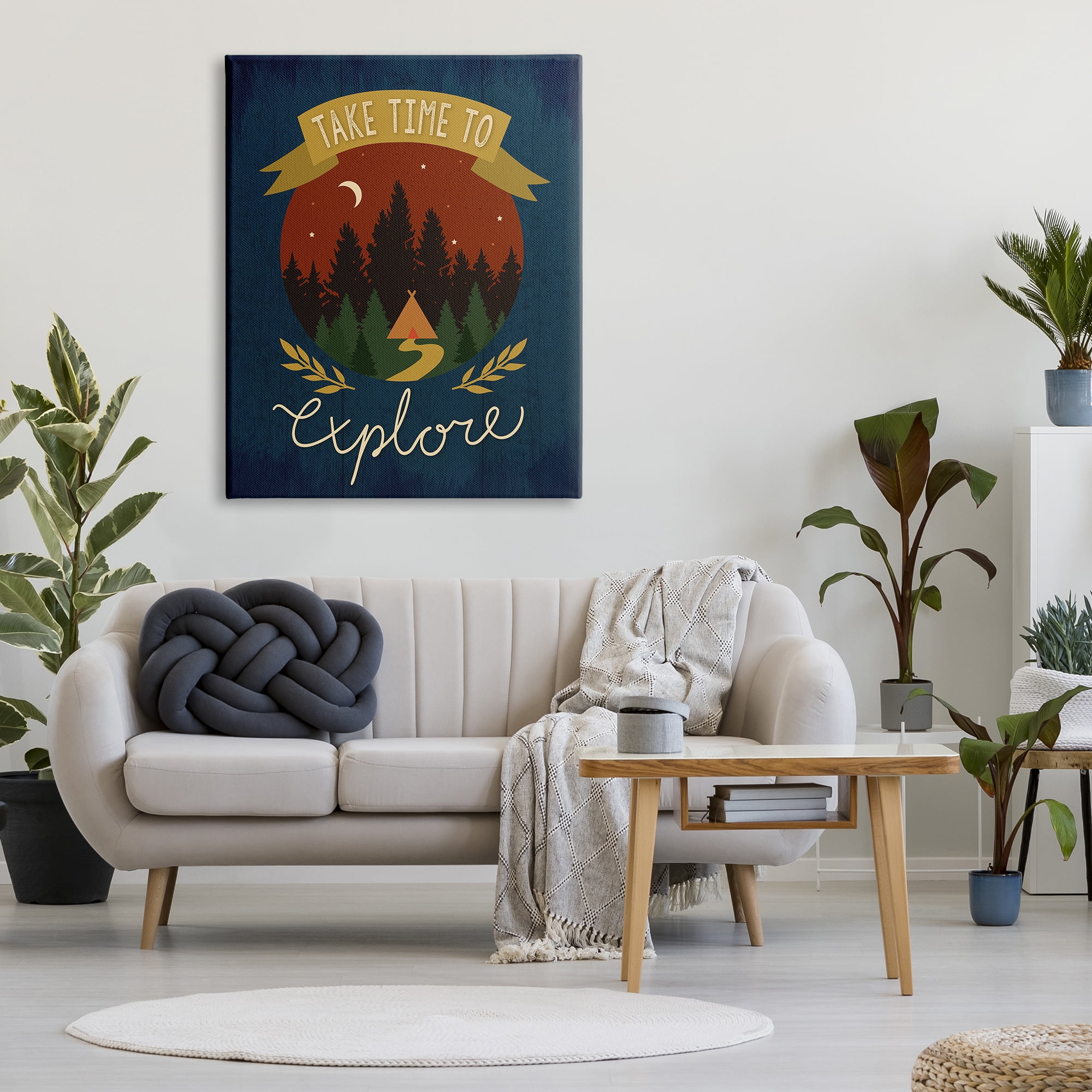 Stupell Industries Time To Explore Woodland Adventure Nighttime Scene Graphic Art Gallery Wrapped Canvas Print Wall Art, Design by Louise Allen