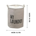 thumbnail image 3 of Hauiodp Foldable Canvas Clothes Hamper, Portable Fabric Laundry Basket with Handles, Waterproof Freestanding Laundry Hamper, Large Storage Baskets for Office, Bedroom, Clothes, Toys, 3 of 3