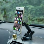 Premium Magnetic Car Mount Dash and Windshield Holder Window Glass Swivel Stand Strong Grip Suction YXQ for Samsung Galaxy J1 J3 Emerge J7 Perx V (2017), Mega 2 Note 2 On5 Prevail LTE S4, S5 Active