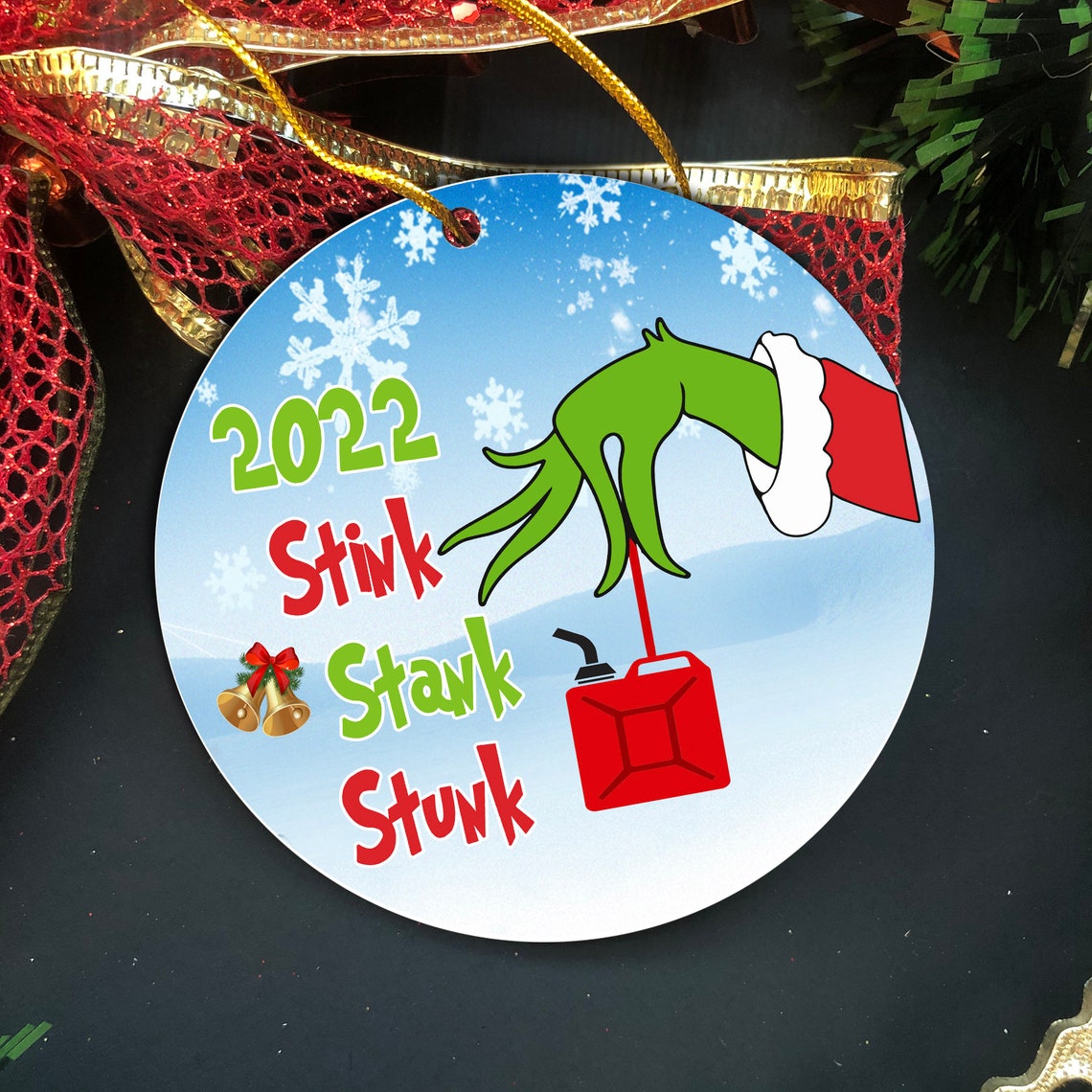 2022 Stink Stank Stunk Christmas Ornaments, 2022 Gasoline Increase Xmas