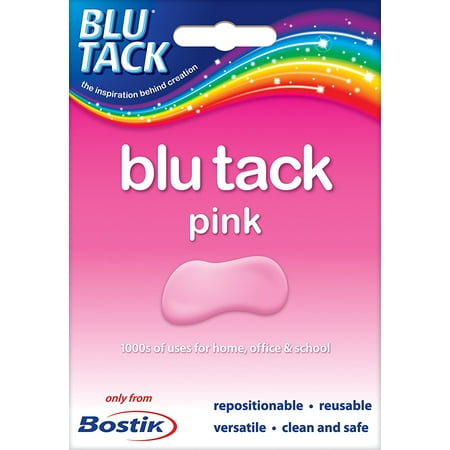 4 X Bostik Blu Tack Mastic Adhesive Putty Non Toxic Pink Approx 60g 801608