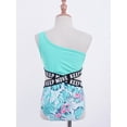 thumbnail image 7 of vastwit Girls One Piece Swimsuits Single Shoulder Swimwear Summer Beach Hawaiian Bathing Suits Tropical Leaves 12, 7 of 7