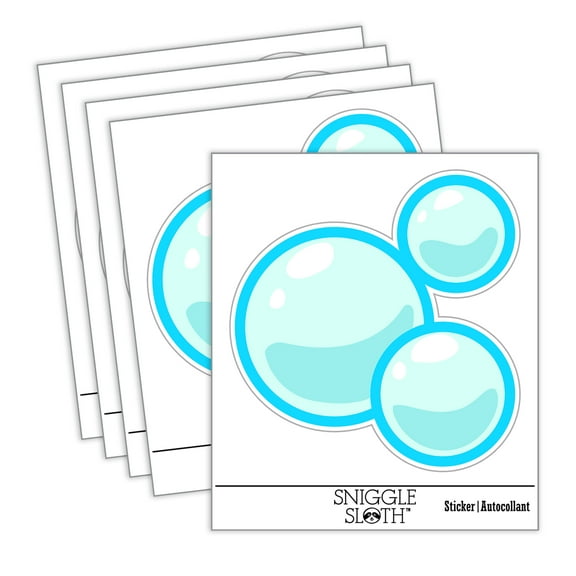 Soap Bubbles Car Window Bumper Water Bottle Phone Tablet Laptop Waterproof Vinyl Decal Sticker Set 5-Pack - Gloss Finish - 2.0"