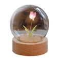 thumbnail image 1 of Handmade Tulip Night Light, 1 Set, Soft Lighting, Wooden Base, Realistic, Battery-Operated, Easy Installation, Decorative, Energy-Saving, Creative Tulip Night Light DIY Craft, Party Supplies, 1 of 8