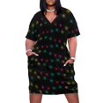 thumbnail image 1 of Vestido de bolsillo suelto con luces, vestido de mujer, vestidos largos para mujer, 1 of 7