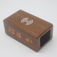 thumbnail image 3 of Reloj Despertador De Carga Inalámbrica Reloj Despertador Con Altavoz Bluetooth De Madera Serendint EL014330-02, 3 of 4