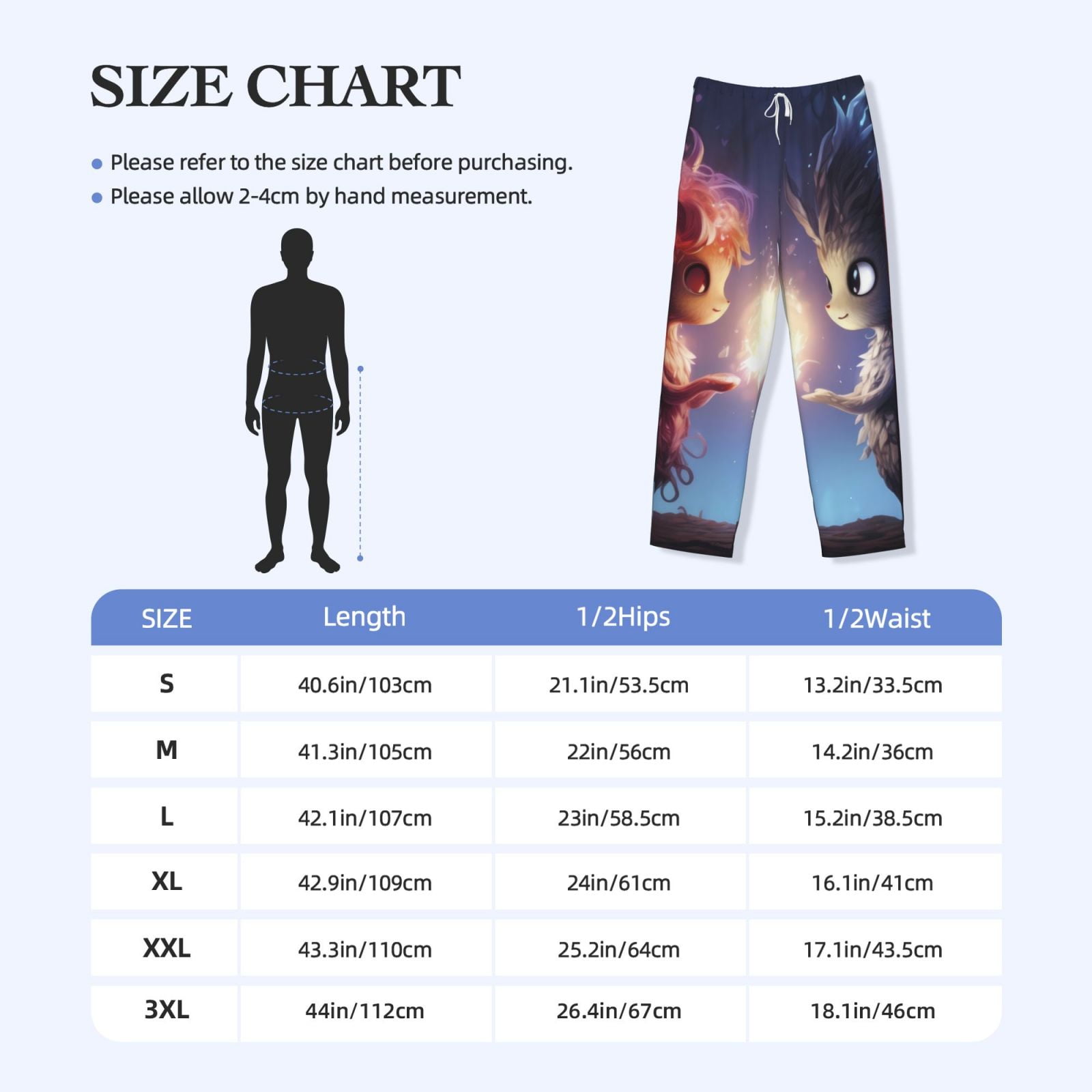 Gukieu Dreamy Forest Elf Print Men's Home Trousers, Elastic Drawstring Home Pajamas Clothing Suitable for Adult Men-Small
