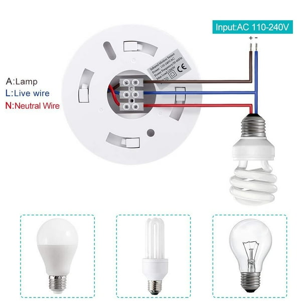 EIMELI 360 Degree Motion Detector Switch High Sensitive PIR Motion