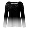 thumbnail image 5 of IROINNID Ladies Long Sleeve T Shirts Home Printing Round Neck Loose T-Shirt Autumn Blouse Pullover Tops,Black, 5 of 5