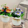 thumbnail image 3 of Hadanceo Artificial Potted Plants 5 Flower Head Home Office Table Centerpiece Wedding Faux Floral Bonsai Indoor Outdoor Desktop Decoration, 3 of 8