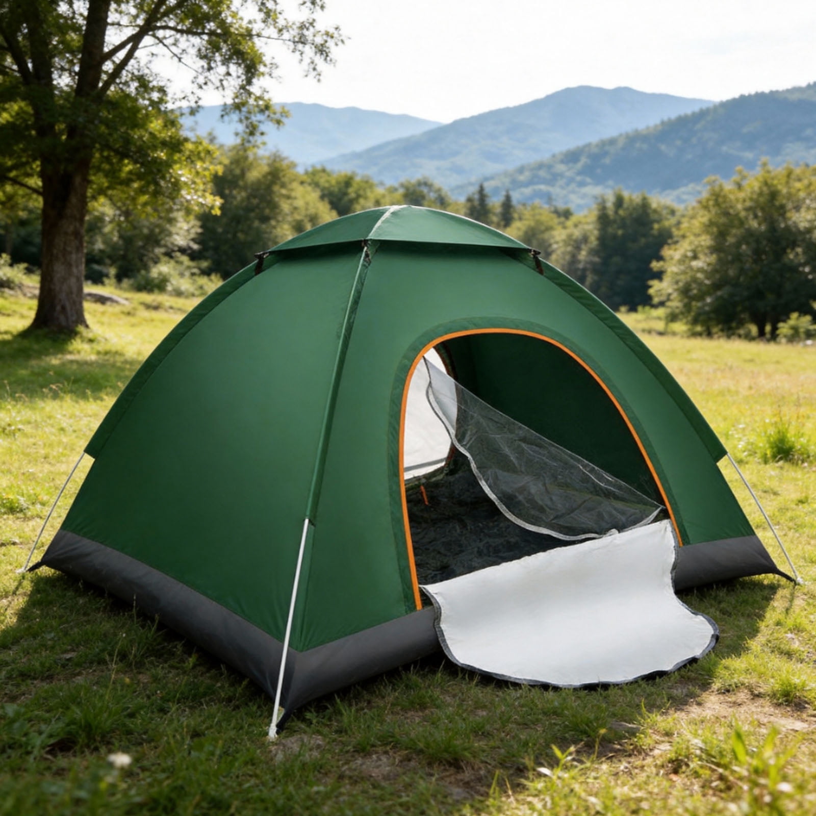 Outdoor Camping Tent, 1-2 Person Folding Pop up Tent, Easy Setup & UV Protection, Waterproof Lightweight Backpacking Dome Tents for Family, Hiking, Outdoor, Travel, Picnic, Green