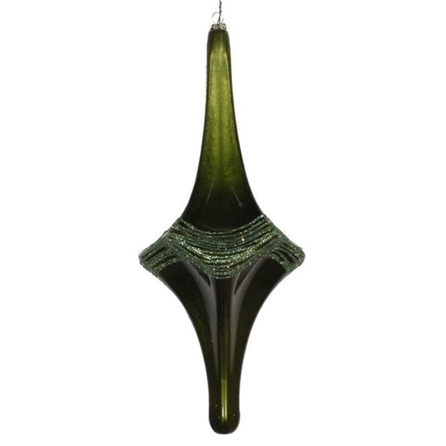 Vickerman MT194164D 12 in. Moss Green Candy Glitter Drop Ornament