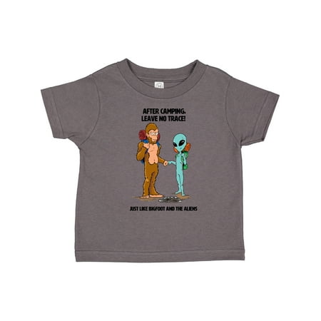 

Inktastic After Camping Leave No Trace Just Like Bigfoot and Aliens Gift Toddler Boy or Toddler Girl T-Shirt