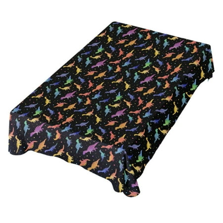 

JSTEL Rainbow Dinosaur Dino Polka Dots Table Cloth Rectangle 60 x 108 Inch Tablecloth Anti Wrinkle Table Cover for Dining Kitchen Parties