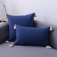 thumbnail image 2 of Nvzi-a Farmhouse Cotton Linen Throw Pillow Covers with Tassels Decorative Lumbar Throws Cushion Cover for Sofa Bedroom Car (Navy 04, 12"x20"), 2 of 2