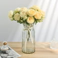 thumbnail image 2 of 2 Packs Peony Artificial Flowers Fake Silk Flower Bouquet Decor Plastic Retro Flowers Wedding Decoration Table Desktop Ornaments Centerpieces, 2 of 2