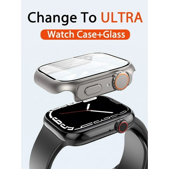 LEIXIUER 6 Pack Upgrade Case Glass For Apple Watch Case 45mm 41mm Series 8 7 Upgrade To Apple Watch Ultra 49mm Screen Protector PC Cover For iwatch 6 SE 5 40mm 44mm