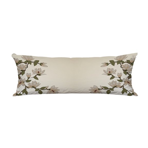 ABPHQTO Magnolia Flowers Branch Body Pillow Covers Pillow Case Protector Pillowcase 20x60 Inch