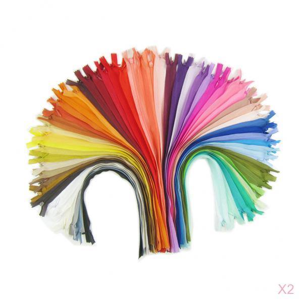 36 Piezas De entaldo De Bobina De Nylon Cerrado Cerrado Cremalleras Invisibles Para Bolsas De Bricoje, Ropa, Funda De Almohada, Pantalones, BLESIY Cremalleras invisibles de nylon