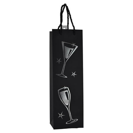 

Three Star WP104 14 in. Stars & Champagne Glass Wine Bottle Bag