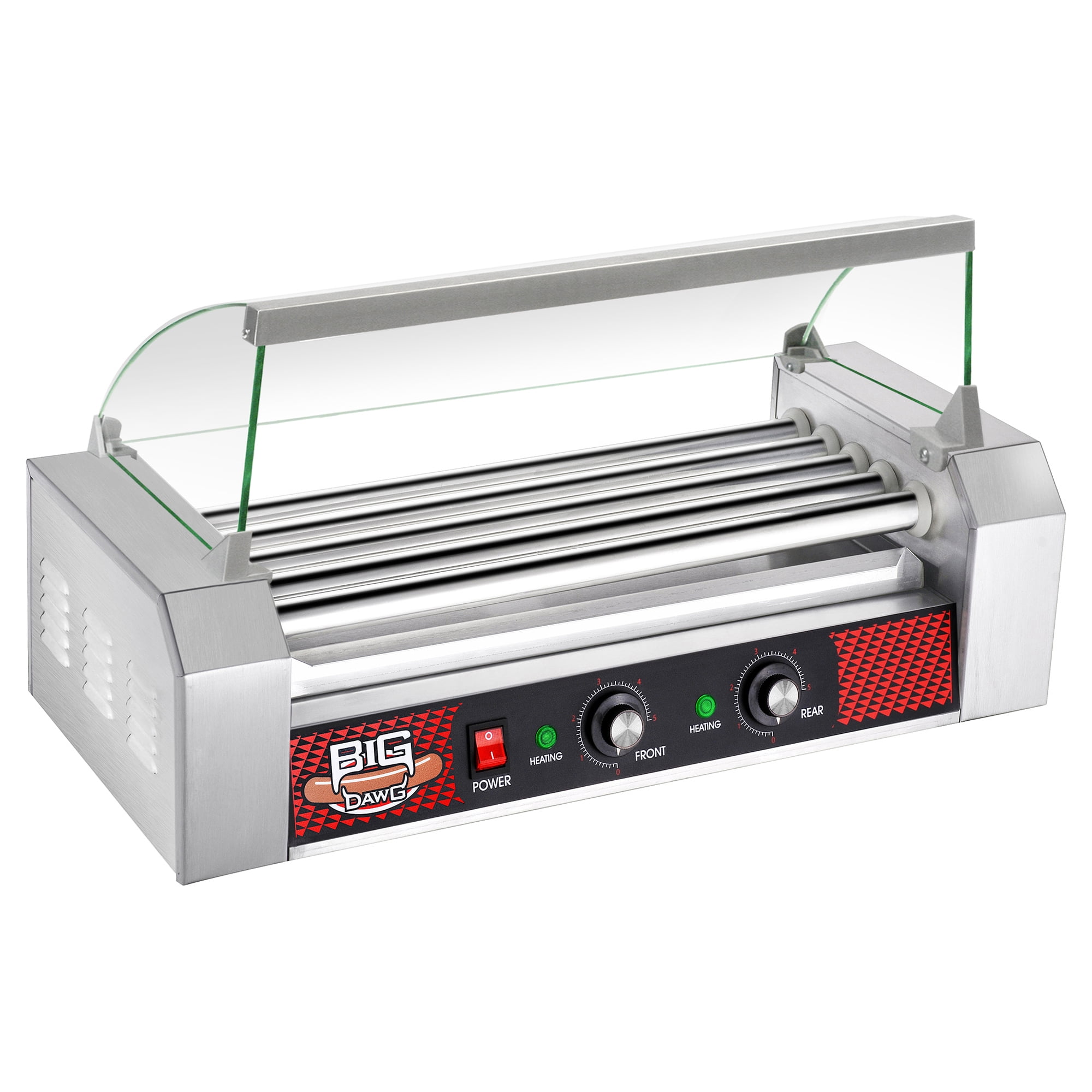 Great Northern Commercial Quality 12 Hot Dog 5 Roller Grilling Machine W/ Cover 1000 Watts